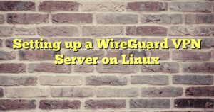 › Setting up a WireGuard VPN Server on Linux Setting up a WireGuard VPN Server on Linux