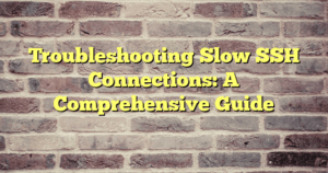 › Troubleshooting Slow SSH Connections: A Comprehensive Guide Troubleshooting Slow SSH Connections: A Comprehensive Guide