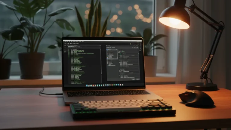 best-linux-email-client-2026 › best-linux-email-client-2026 Linux desktop workspace showing NeoMutt terminal email client and Thunderbird GUI side by side on a developer's homelab setup in 2026