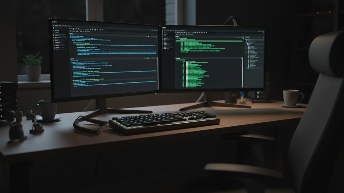 › best-linux-terminal-multiplexer-2026 Split terminal showing tmux and Zellij multiplexers side by side on a Linux workstation in 2026
