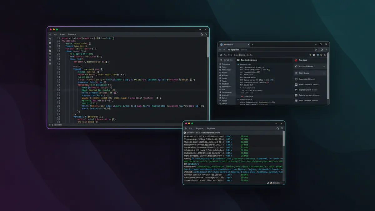 Hyprland tiling window manager on Linux in 2026 with terminals, Neovim, and rounded gradient window borders