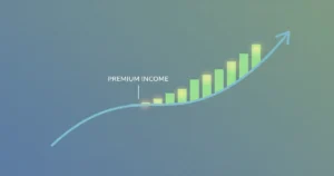 Covered call strategy illustration showing stock chart with premium income overlay