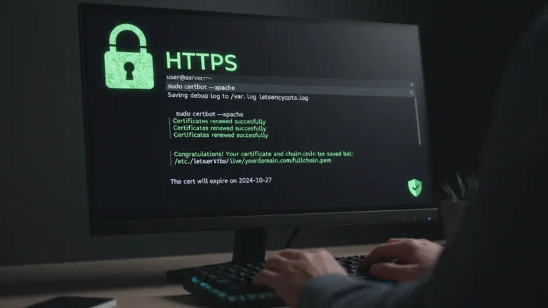 how-to-install-lets-encrypt-linux-certbot › how-to-install-lets-encrypt-linux-certbot Linux terminal showing Certbot SSL certificate installation with Let's Encrypt