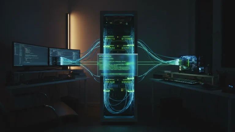 › how-to-set-up-nfs-server-linux Linux homelab server sharing files over NFS to multiple client machines on a network