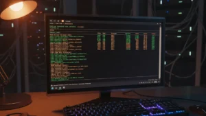 › how-to-use-iotop-in-linux Terminal window displaying iotop command output showing real-time per-process disk I/O statistics on a Linux system