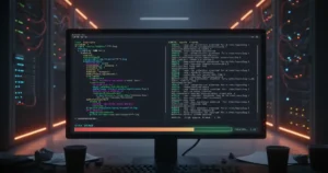 Linux terminal showing logrotate configuration for automated log management
