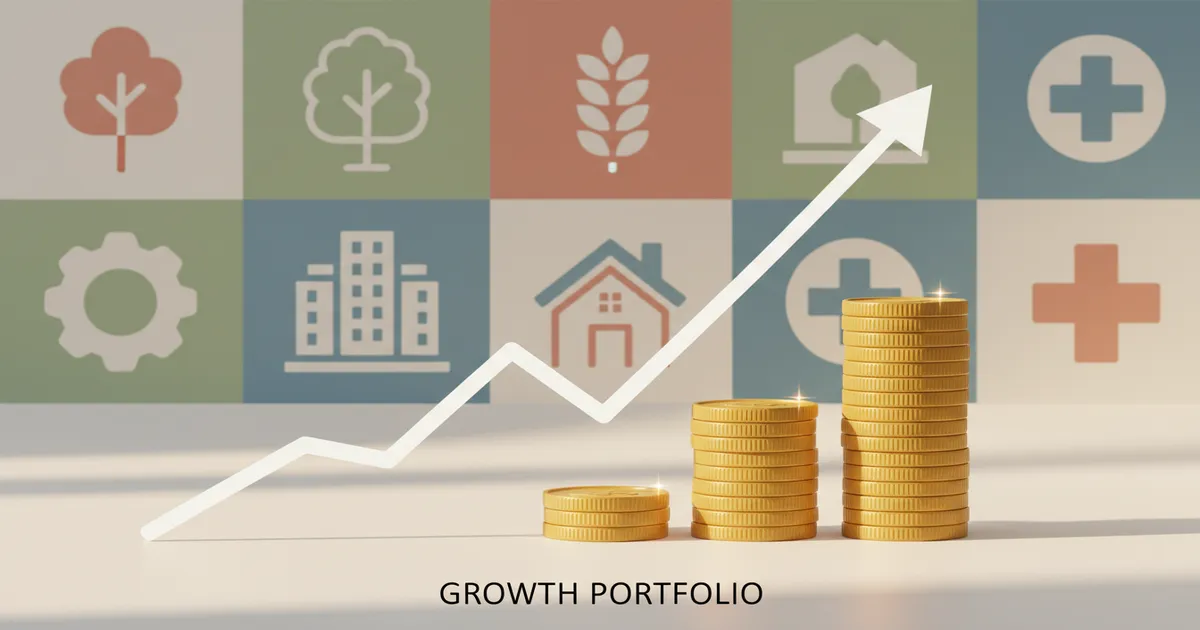 what-is-an-index-fund › what-is-an-index-fund Visual representation of index fund investing showing a rising market chart with diversified portfolio growth