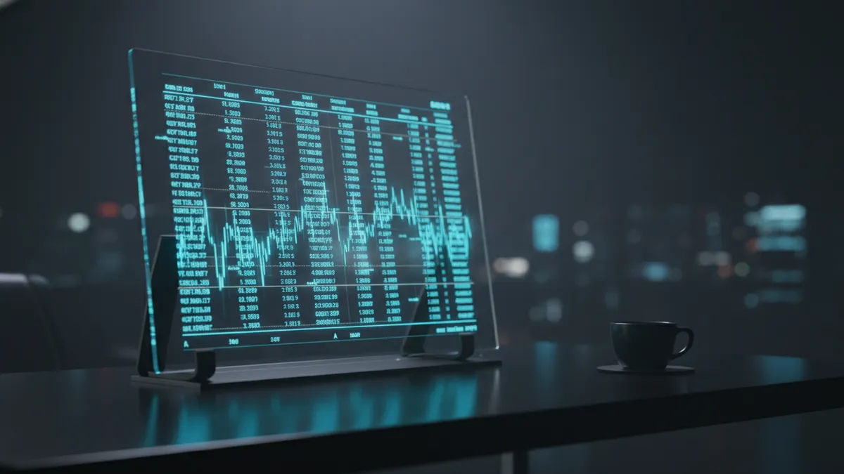› what-is-hyperliquid-crypto Futuristic holographic trading terminal displaying order book data, representing Hyperliquid's on-chain decentralized exchange technology