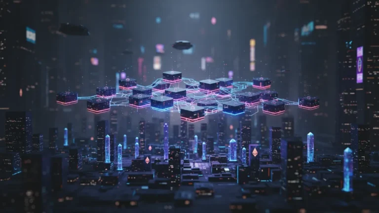 › what-is-the-graph-crypto Visualization of The Graph GRT crypto indexing protocol connecting decentralized blockchain data nodes